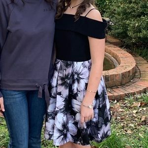 Formal black and grey floral dress!